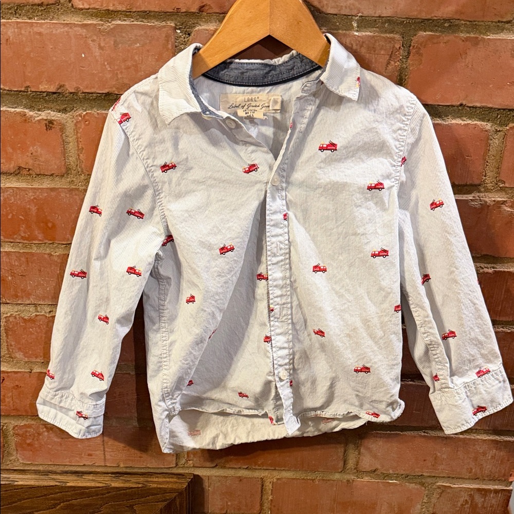 H&M Fire Engine Truck Print Shirt